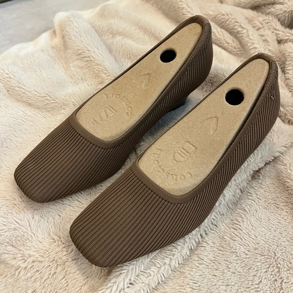 Vivaia Elegant Brown Margot Wedge Shoes for Women- Espresso color